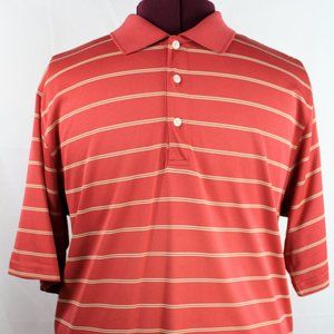 Palm Beach Golf Men's XL Performance Golf Polo Shirt Copper Striped